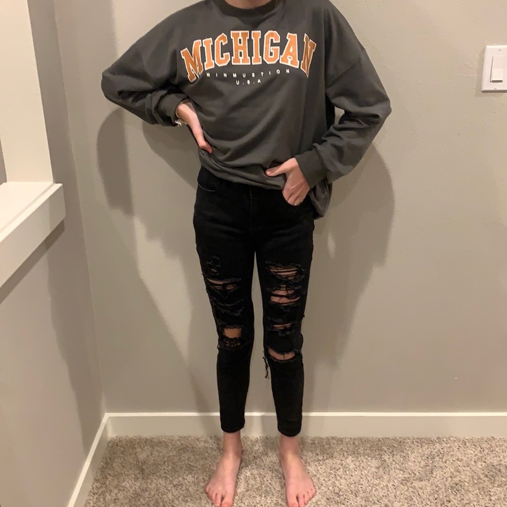 Black ripped jeans